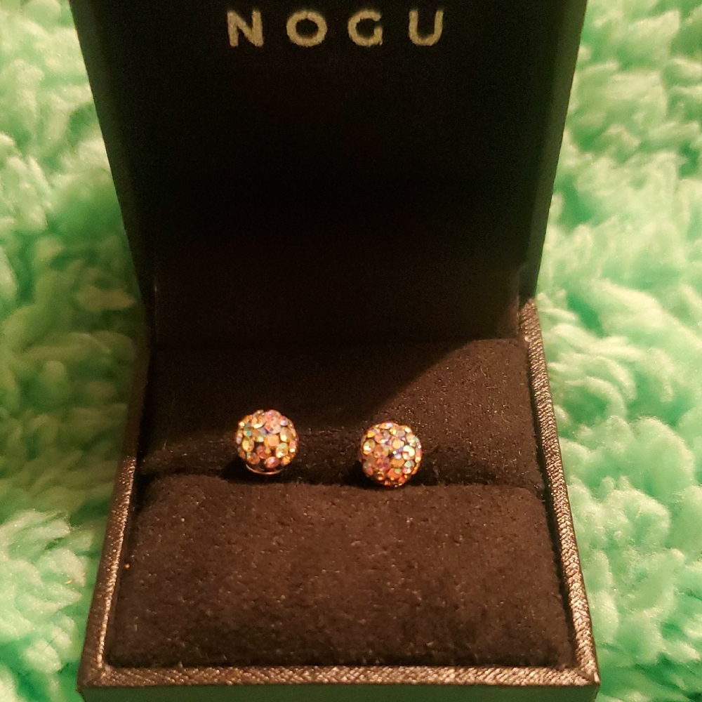 Midnight Confetti Crystal | .925 Sterling Silver | Mini Kikiballa Earrings